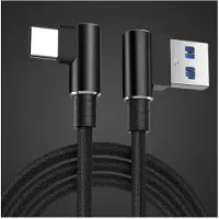 Dolphix Premium USB-C haaks naar USB-A haaks snellaadkabel - USB2.0 - tot 3A / zwart - 1 meter