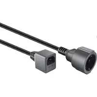 Goobay C14 - CEE 7/3 stroomkabel voor UPS/PDU - incl. 10A zekering - 3x 1,00mm / zwart - 1,5 meter