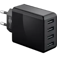 Goobay USB thuislader met 4 poorten - Smart IC - 6A / zwart