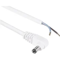 BKL DC plug (m) haaks 5,5 x 2,5mm stroomkabel met open einde - max. 7A / wit - 2 meter