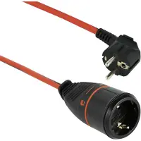 MaxTrack CEE 7/7 - CEE 7/3 stroom verlengkabel met vergrendelbaar contact - 3x 1,50mm / oranje - 3 meter