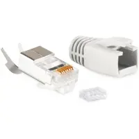 S-Impuls RJ45 krimp connectoren | 3-delig | STP | CAT6/6a/7 | vaste/flexibele aders | 10 stuks | grijs
