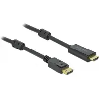 DeLOCK Premium DisplayPort naar HDMI kabel - DP 1.2 / HDMI 1.4 (4K 30Hz) / zwart - 10 meter
