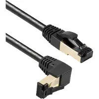 MaxTrack S/FTP CAT8.1 40 Gigabit netwerkkabel haaks naar boven / recht / zwart - LSZH - 1,5 meter