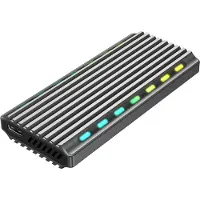 Gembird Externe behuizing voor M.2 drives, USB 3.1, backlight, aluminium behuizing