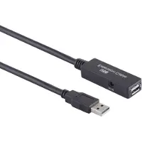 S-Impuls Actieve USB naar USB verlengkabel - incl. DC - USB voedingskabel - USB2.0 - tot 0,5A - 5 meter