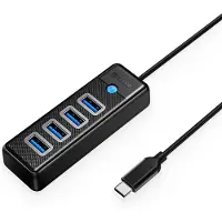 ORICO ultraslim USB-C hub met 4 USB-A poorten - busgevoed - USB3.0 / zwart - 1,8 meter