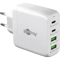 Goobay USB multipoort snellader | 4 poorten | USB-A & USB-C | 68W | GaN | Power Delivery | Wit
