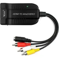 Dolphix HDMI naar Tulp composiet AV en S-VHS converter / zwart - 0,25 meter