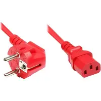 Kabelmeister C13 (recht) - CEE 7/7 (haaks) stroomkabel - 3x 1,50mm / rood - 10 meter