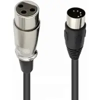 Dolphix DIN 5-pins (m) - XLR (v) kabel / zwart - 1,5 meter
