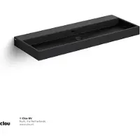 Clou Wash Me wastafel mat zwart keramiek B110xH8xD42cm
