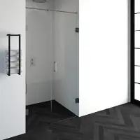 Brauer Void Nis Draaideur 2-delig 110x200cm Greep Midden - Geborsteld RVS PVD - Veiligheidsglas - Douche, Douchedeuren - 8720359359506