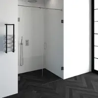 Brauer Void Nis Draaideur 2-delig 140x200cm Greep Midden - Geborsteld RVS PVD - Veiligheidsglas - Douche, Douchedeuren - 8720359359827