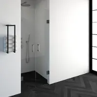 Brauer Void pendeldeuren helder glas 80x200 incl. glascoating PVD RVS-kleurig geborsteld
