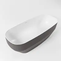 Mondiaz Vrijstaand Bad STONE 170x75cm Kleur Dark Grey / Talc