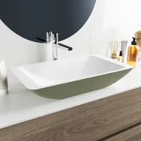 Mondiaz topi waskom solid surface 60 cm kleur army /talc