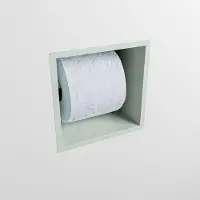 Mondiaz Easy Toiletrolhouder CUBE 160 solid surface 16x16cm kleur Greey. Geschikt voor op en inbouw.
