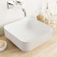 Mondiaz binx waskom solid surface 36 cm kleur linen /talc