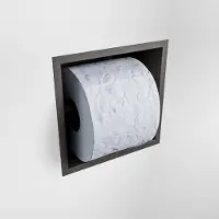 Mondiaz Easy Toiletrolhouder CUBE 160 solid surface 16x8,6cm kleur Dark grey. Geschikt voor op en inbouw.