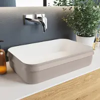 Mondiaz arvo waskom solid surface 55 cm kleur smoke /talc