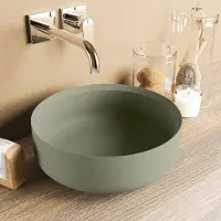 Mondiaz Coss Waskom - 36x36x13cm - rond - opbouw - Solid surface - Army M49901ArmyArmy