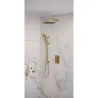 Brauer Edition Inbouwset Met 3-weg Thermostaat - Hoofddouche 30cm - Gebogen Wandarm 40cm - Ronde 3-standen Handdouche - Glijstang Met Aansluitbocht - Kranen, Douchekranen, Douchesets, Inbouw