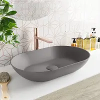 Mondiaz onni waskom solid surface 55 cm kleur darkgrey /darkgrey