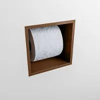 Mondiaz Easy Toiletrolhouder CUBE 160 solid surface 16x16cm kleur Rust. Geschikt voor op en inbouw.
