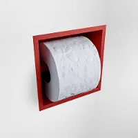 Mondiaz Easy Toiletrolhouder CUBE 160 solid surface 16x8,6cm kleur Fire. Geschikt voor op en inbouw.
