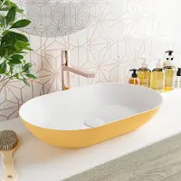 Mondiaz onni waskom solid surface 55 cm kleur ocher /talc