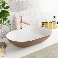 Mondiaz onni waskom solid surface 55 cm kleur rust /talc