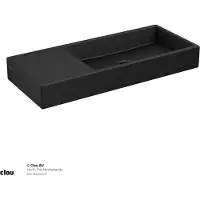 Clou Mini Wash Me fontein zonder kraangat en plug links mat zwart keramiek B45xH6xD19cm