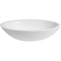 Best design New Stone waskom 52x38cm met klikwaste Solid Surface hoogglans wit