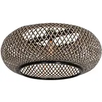 Anne Light & Home Lampenkap | Zwart/Naturel Bamboe Met Houten Lampenkap Ø60Cm Met E27 Support
