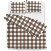 Zo! Home Dekbedovertrek Quattro-di-Lino Palm-Taupe Katoen-140 x 200 / 220 cm | 1-Persoons