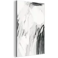 MuchoWow Wanddecoratie Metaal - Aluminium Schilderij Industrieel - Kunst - Zwart - Wit - Grijs - 60x90 cm - Dibond - Foto op aluminium - Industriële muurdecoratie - Voor de woonkamer/slaapkamer