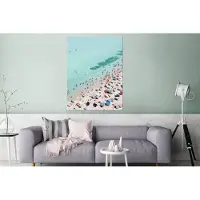 MuchoWow Wanddecoratie Metaal - Aluminium Schilderij Industrieel - Zee - Strand - Parasols - Blauw - Zomer - 120x160 cm - Dibond - Foto op aluminium - Industriële muurdecoratie - Voor de woonkamer/slaapkamer
