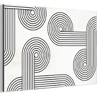 MuchoWow Wanddecoratie Metaal - Aluminium Schilderij Industrieel - Kunst - Rond - Zwart - Wit - 60x40 cm - Dibond - Foto op aluminium - Industriële muurdecoratie - Voor de woonkamer/slaapkamer