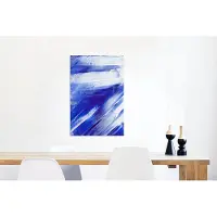 MuchoWow Wanddecoratie Metaal - Aluminium Schilderij Industrieel - Verf - Design - Blauw - 40x60 cm - Dibond - Foto op aluminium - Industriële muurdecoratie - Voor de woonkamer/slaapkamer