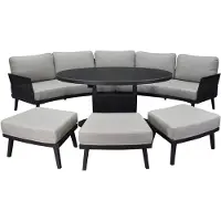 AVH-Collectie Primitivo hoek loungeset 6 delig verstelbaar antraciet aluminium