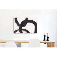 MuchoWow Wanddecoratie Metaal - Aluminium Schilderij Industrieel - Abstract - Vormen - Zwart - Cirkels - 60x40 cm - Dibond - Foto op aluminium - Industriële muurdecoratie - Voor de woonkamer/slaapkamer