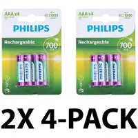 Philips Aaa Oplaadbare Batterijen – 700 Mah – Tot Wel 1000X Op Te Laden - Nimh-Technologie – Voordeelverpakk