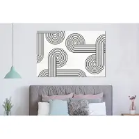 MuchoWow Wanddecoratie Metaal - Aluminium Schilderij Industrieel - Kunst - Rond - Zwart - Wit - 150x100 cm - Dibond - Foto op aluminium - Industriële muurdecoratie - Voor de woonkamer/slaapkamer