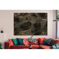 MuchoWow Wanddecoratie Metaal - Aluminium Schilderij Industrieel - Abstract - Goud - 3D - Luxe - Kunst - 150x100 cm - Dibond - Foto op aluminium - Industriële muurdecoratie - Voor de woonkamer/slaapkamer