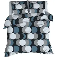 Satin d'or Dekbedovertrek Artballs Blauw Grijs Satijn-200 x 200 / 220 cm | 2-Persoons