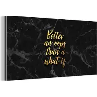 MuchoWow Wanddecoratie Metaal - Aluminium Schilderij Industrieel - Quotes - Motivatie - Goud - Marmer - 80x40 cm - Dibond - Foto op aluminium - Industriële muurdecoratie - Voor de woonkamer/slaapkamer