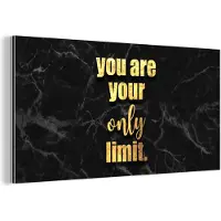 MuchoWow Wanddecoratie Metaal - Aluminium Schilderij Industrieel - Quotes - Motivatie - Goud - Marmer - 80x40 cm - Dibond - Foto op aluminium - Industriële muurdecoratie - Voor de woonkamer/slaapkamer