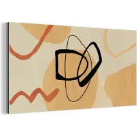 MuchoWow Wanddecoratie Metaal - Aluminium Schilderij Industrieel - Vormen - Abstract - Bruin - 40x20 cm - Dibond - Foto op aluminium - Industriële muurdecoratie - Voor de woonkamer/slaapkamer