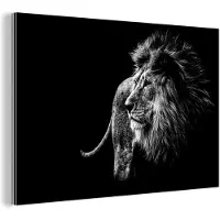 MuchoWow Wanddecoratie Metaal - Aluminium Schilderij Industrieel - Wilde dieren - Zwart - Wit - Portret - 60x40 cm - Dibond - Foto op aluminium - Industriële muurdecoratie - Voor de woonkamer/slaapkamer